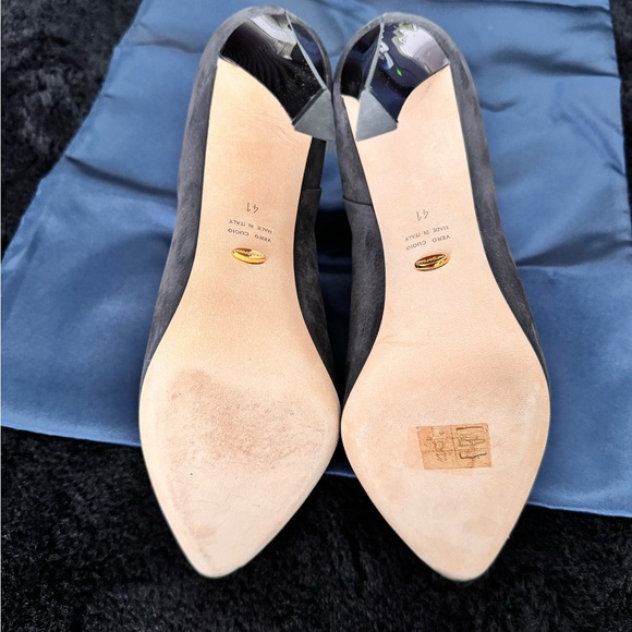 NIB Sergio Rossi dark grey suede leather ankle boots heels 41, US 11 - Picture 7 of 8